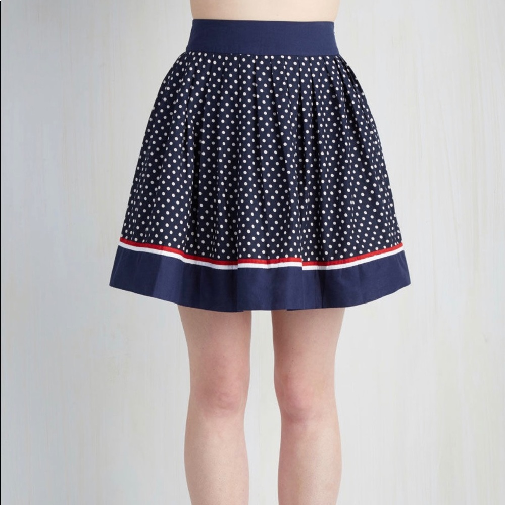COPY - Modcloth Blue Polka Dot Skirt